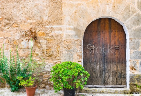 Picture of Alte Haustr Holz Braun Rustikal